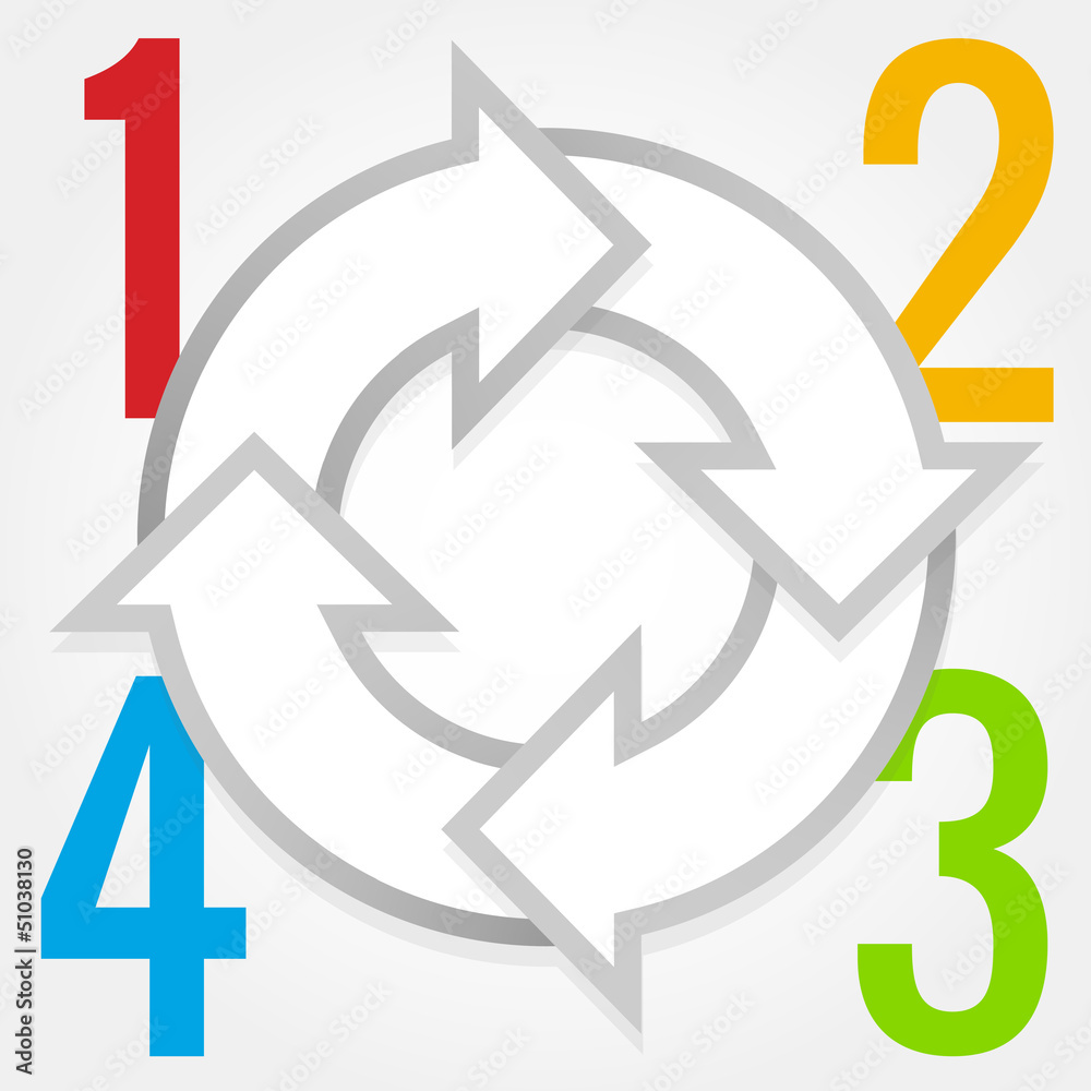 Four-step process diagram with grey arrows Stock Vector | Adobe Stock