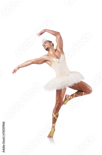 Fototapeta Naklejka Na Ścianę i Meble -  Muscular ballet performer in funny concept