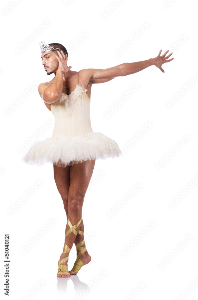 Muscular ballet performer in funny concept Muscular ballet performer in funny concept
