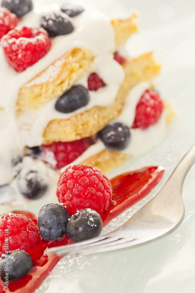 Cake with fresh fruits Cake with fresh fruits