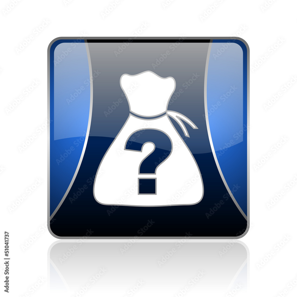 riddle blue square web glossy icon riddle blue square web glossy icon