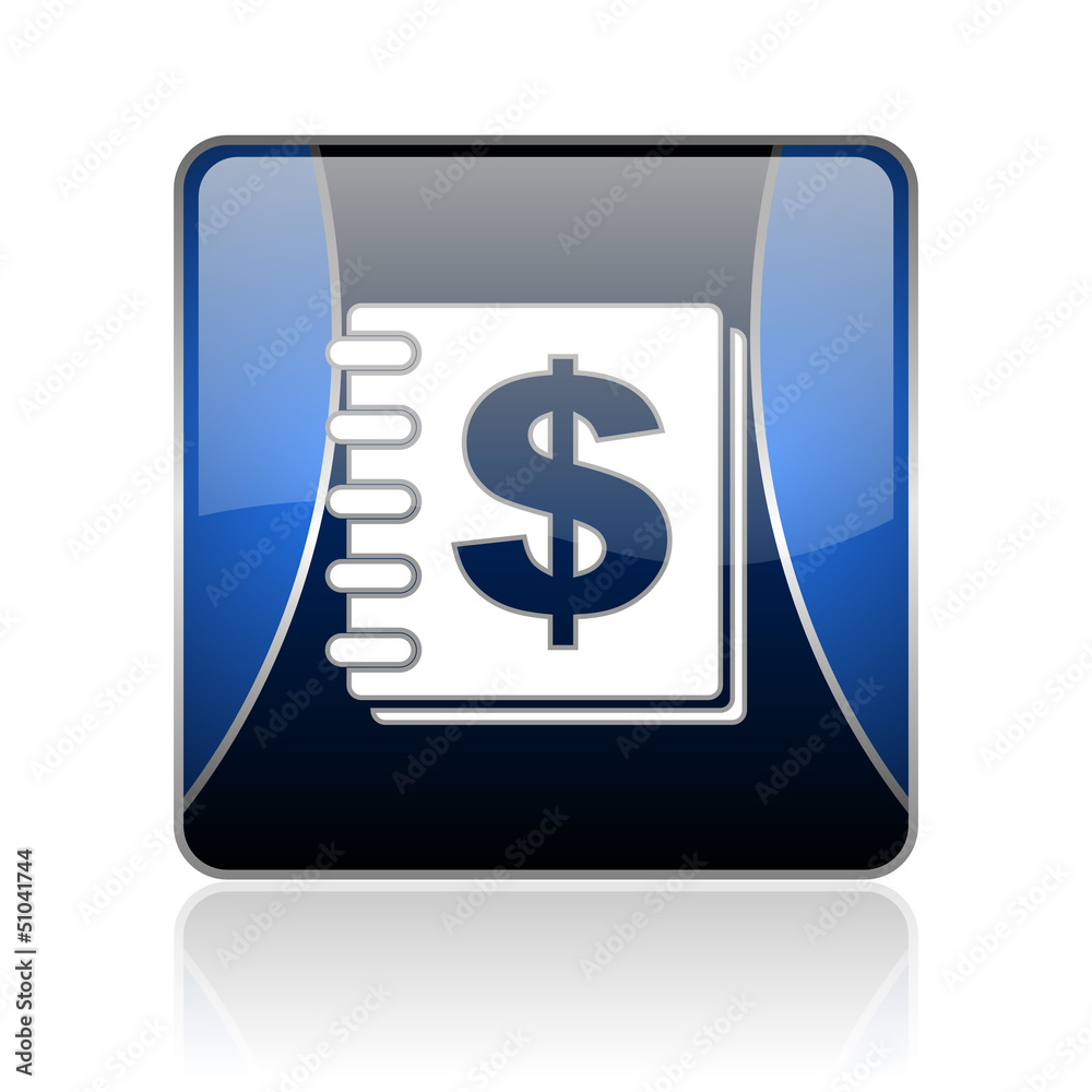 money blue square web glossy icon