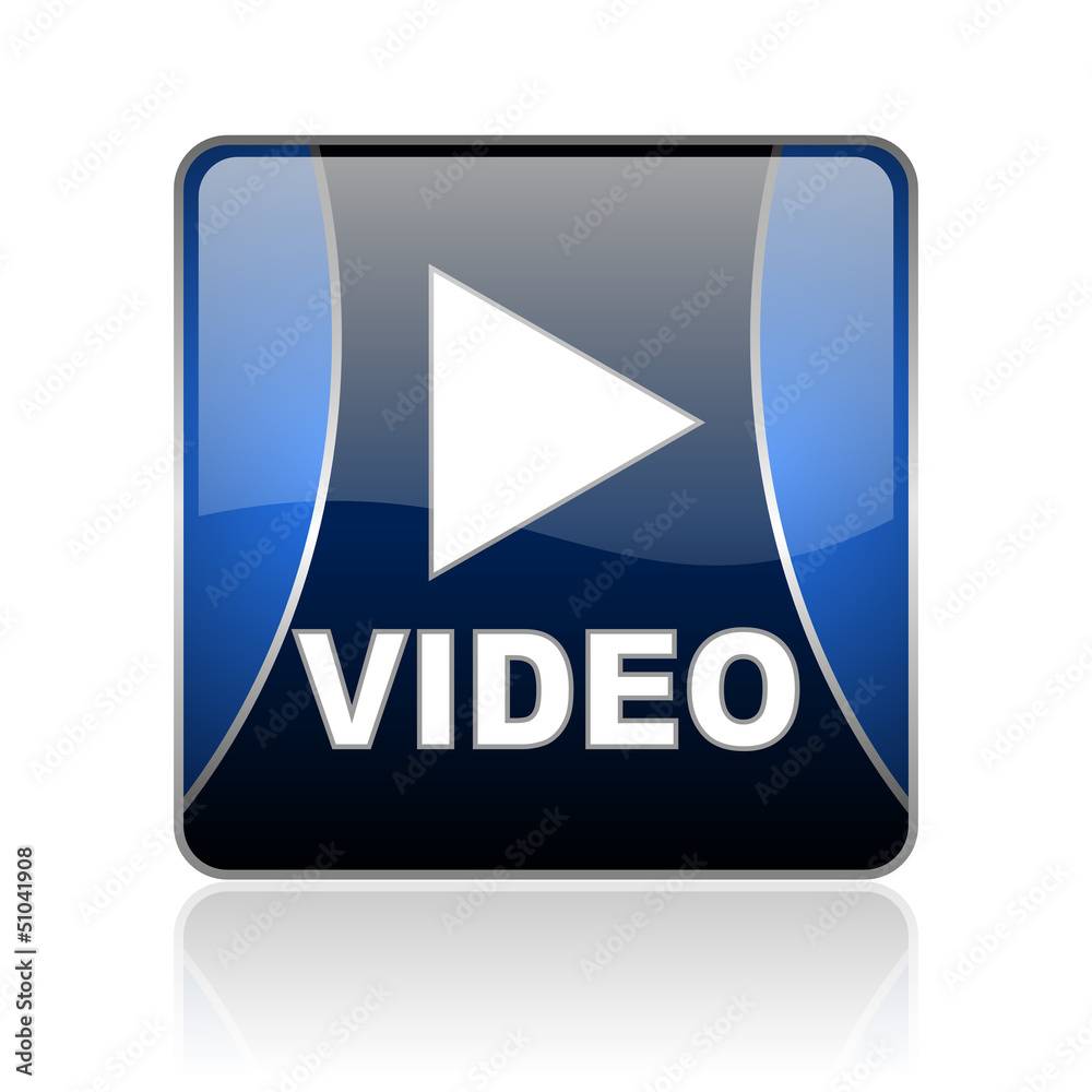 video blue square web glossy icon video blue square web glossy icon