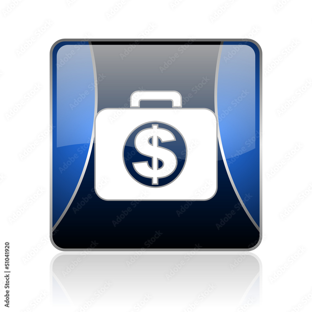 financial blue square web glossy icon financial blue square web glossy icon