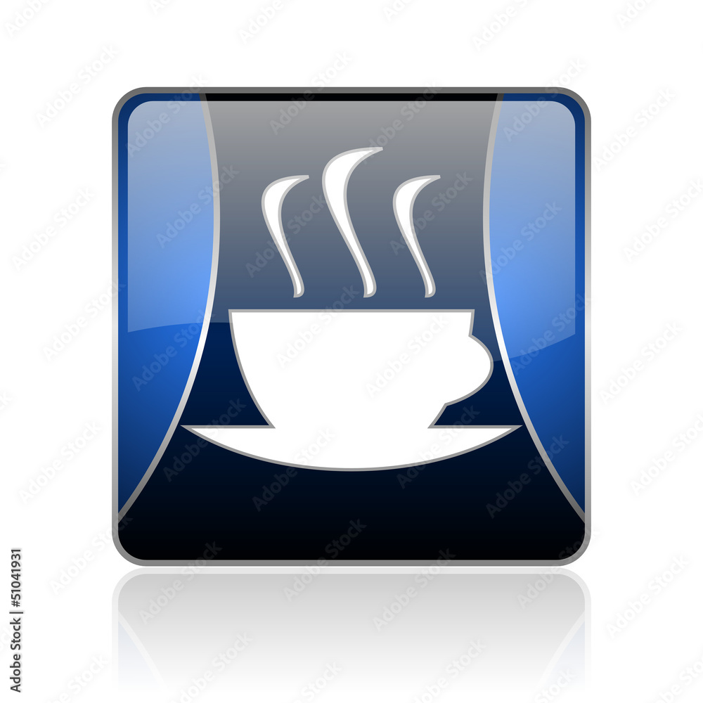 coffee blue square web glossy icon coffee blue square web glossy icon