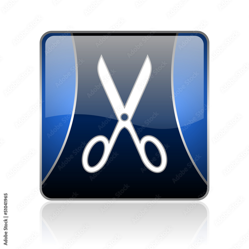 scissors blue square web glossy icon scissors blue square web glossy icon