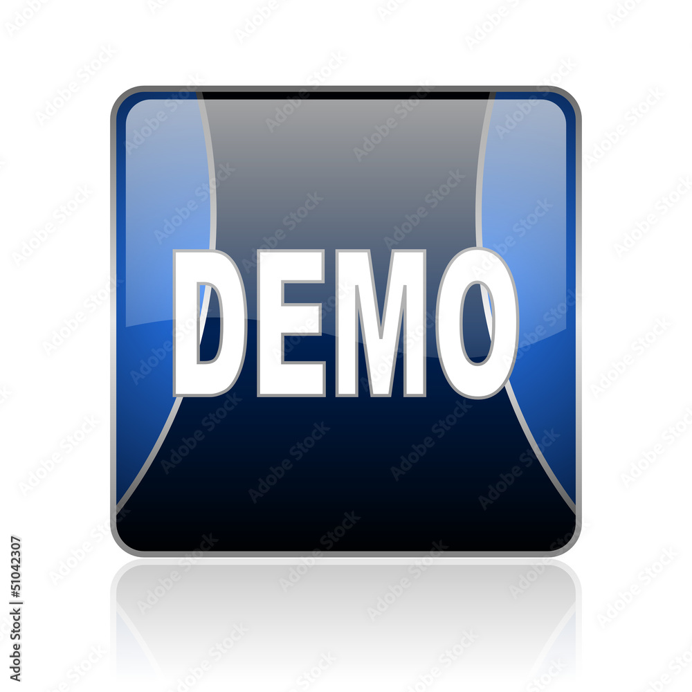 demo blue square web glossy icon demo blue square web glossy icon