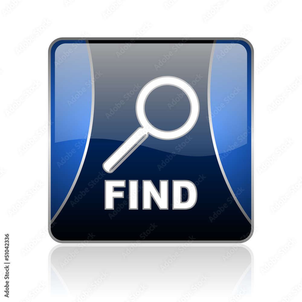find blue square web glossy icon find blue square web glossy icon