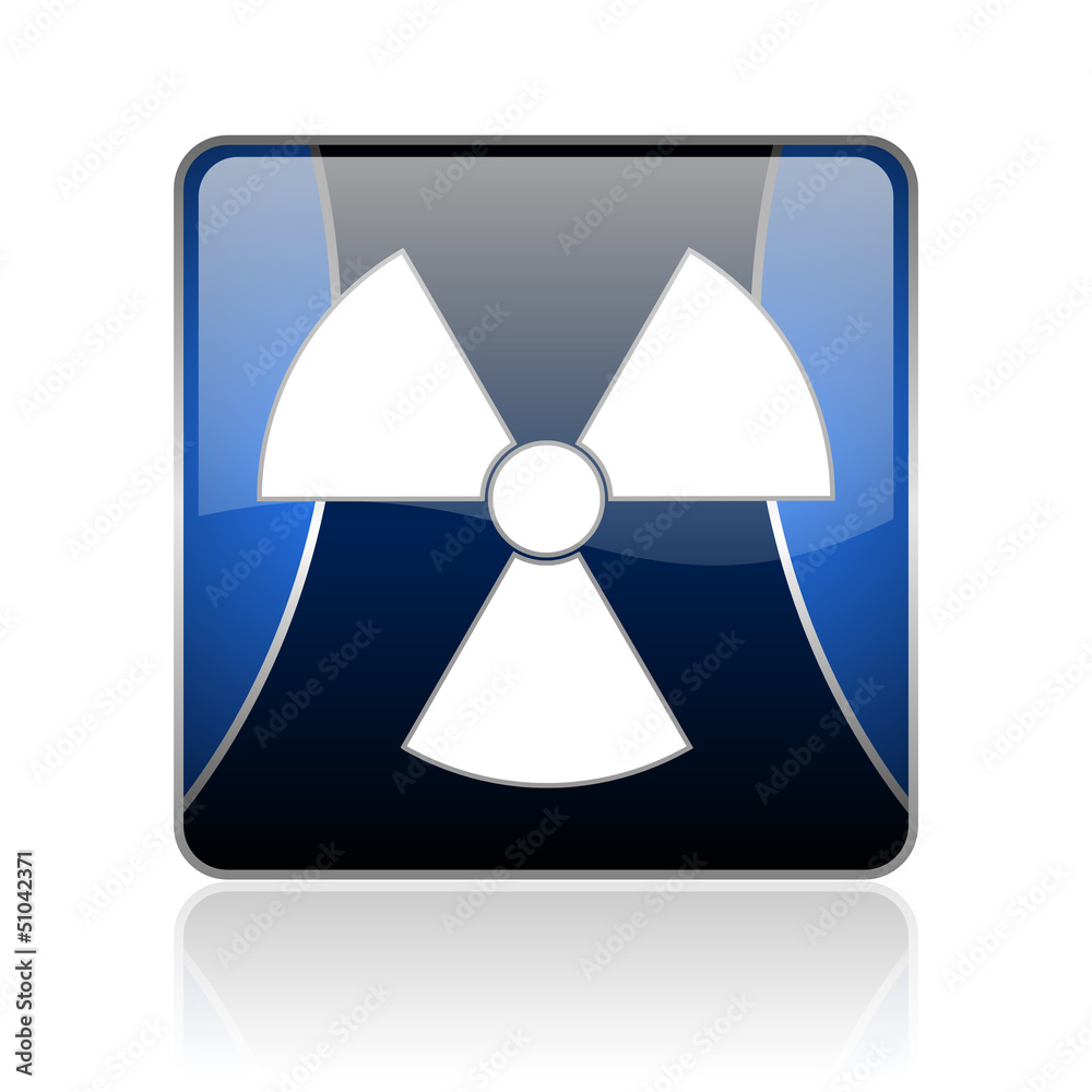 radiation blue square web glossy icon radiation blue square web glossy icon