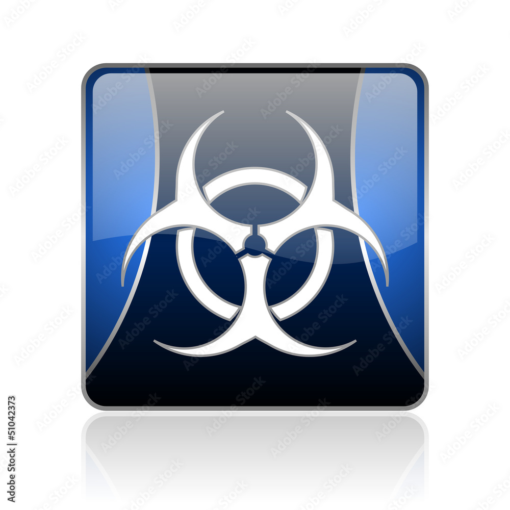 virus blue square web glossy icon virus blue square web glossy icon