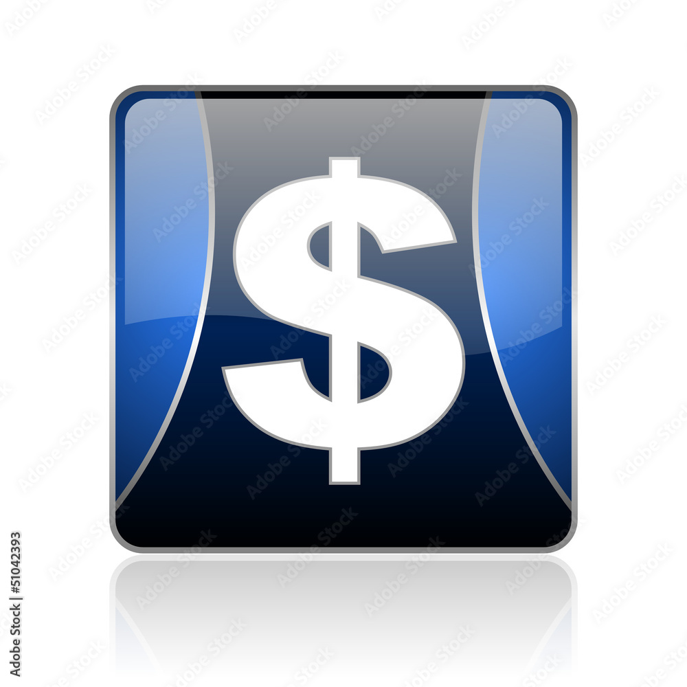 us dollar blue square web glossy icon us dollar blue square web glossy icon