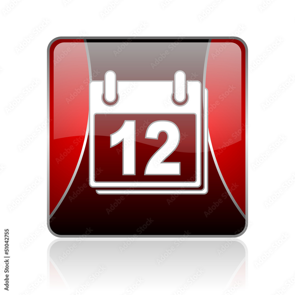 planner red square web glossy icon planner red square web glossy icon
