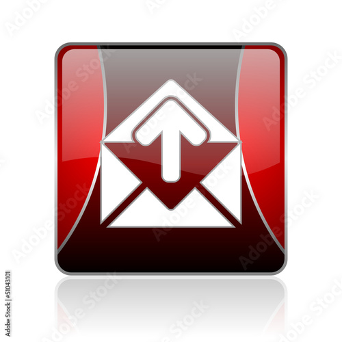 Free Download mail red square web glossy icon - GFXLoad