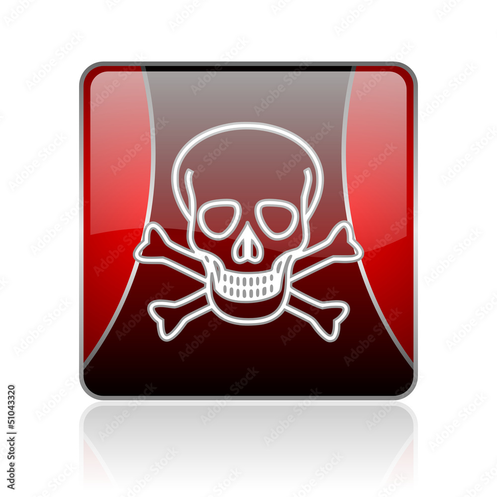 skull red square web glossy icon skull red square web glossy icon