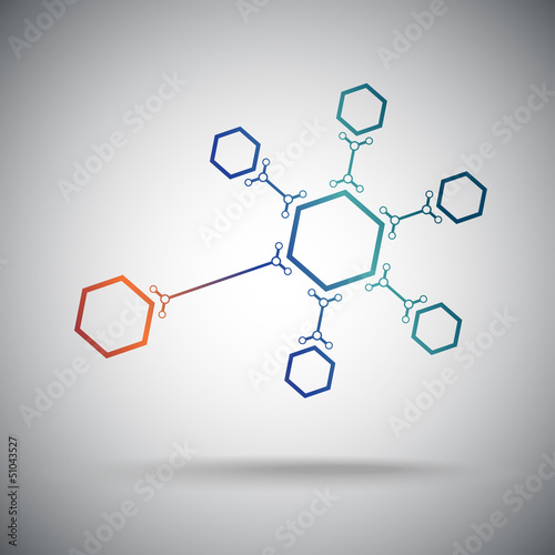 hexagonal connection. Gradient.