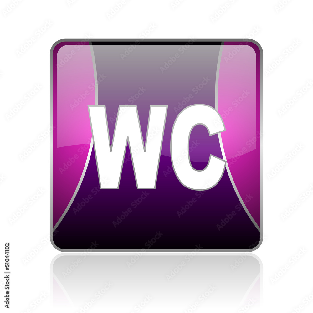 wc violet square web glossy icon wc violet square web glossy icon