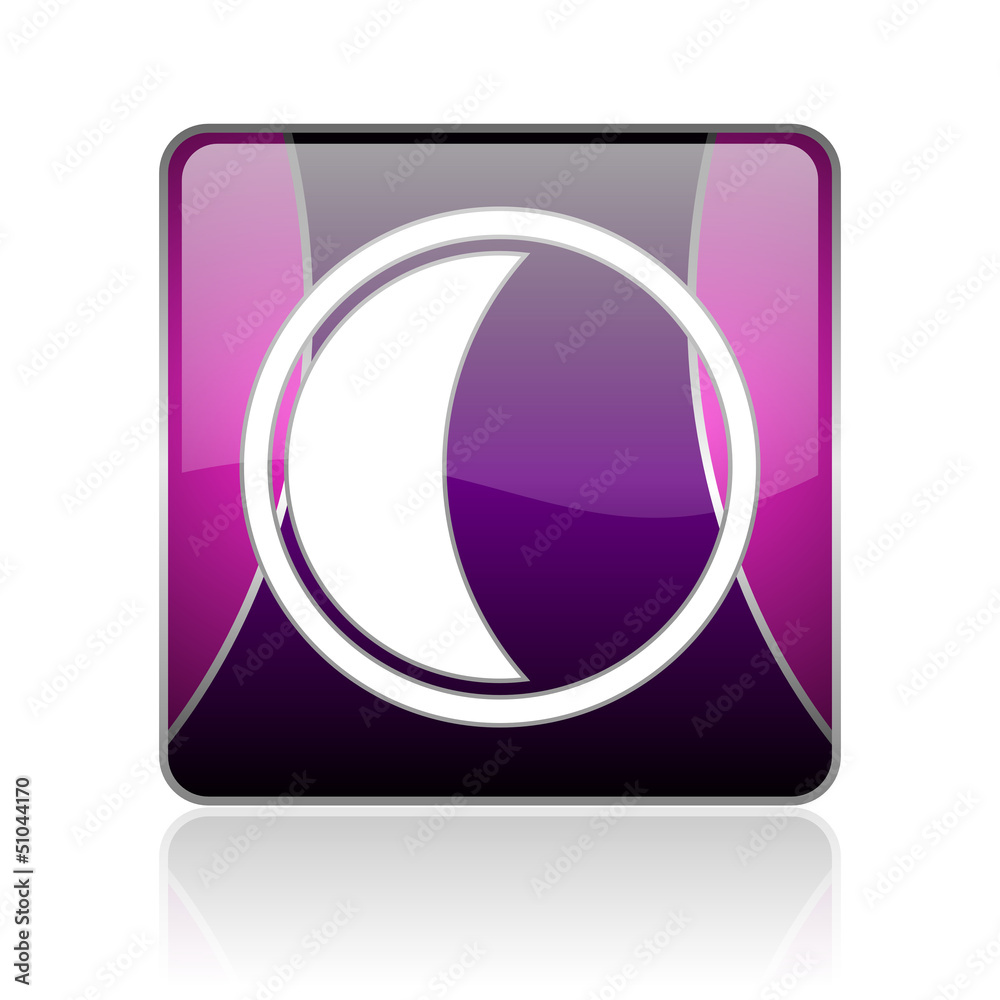 moon violet square web glossy icon moon violet square web glossy icon