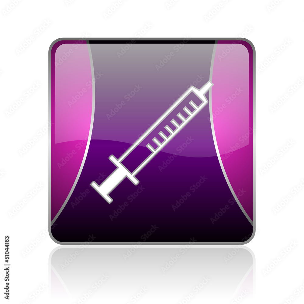 syringe violet square web glossy icon syringe violet square web glossy icon