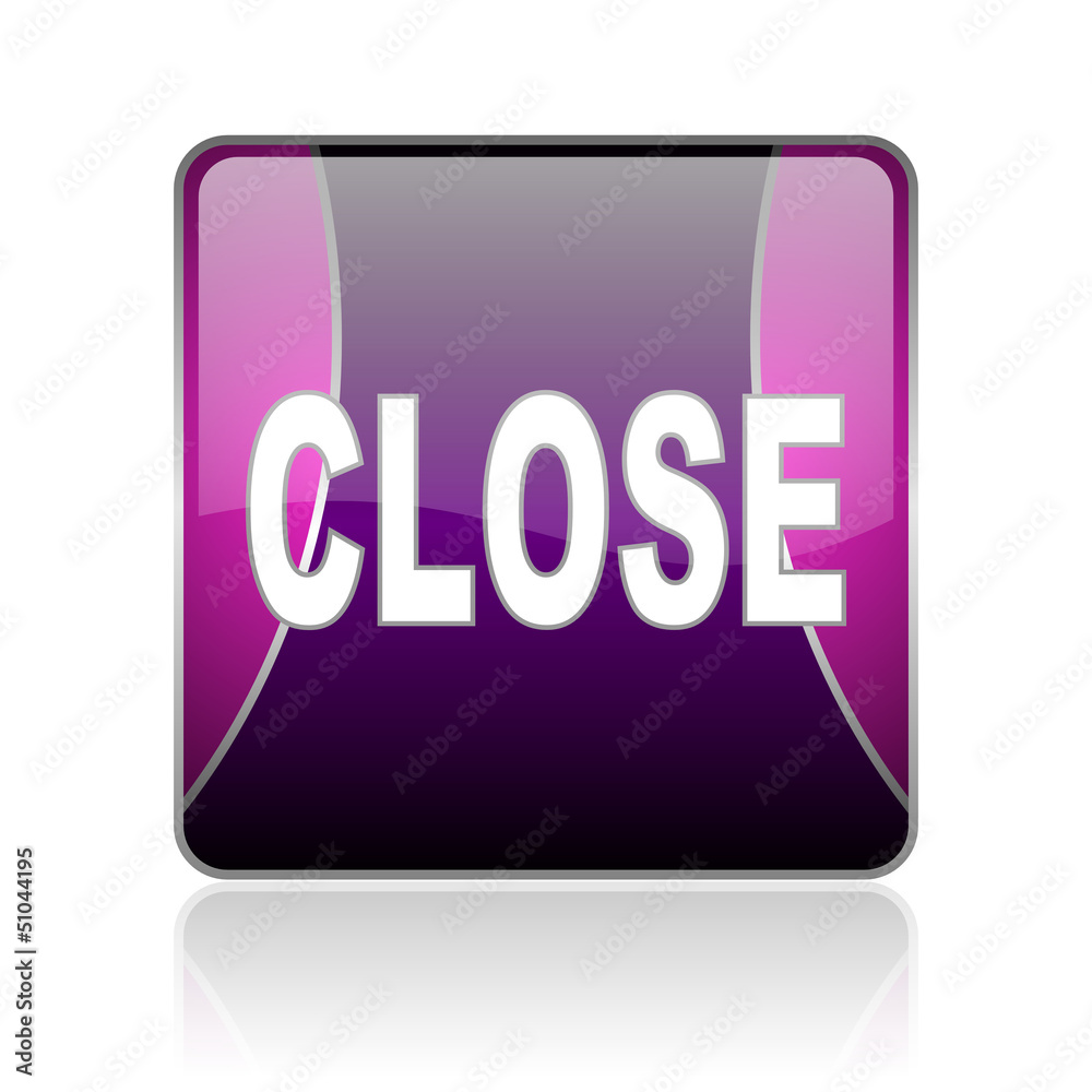 close violet square web glossy icon close violet square web glossy icon