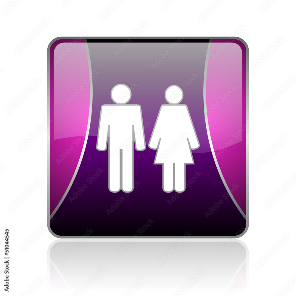 couple violet square web glossy icon couple violet square web glossy icon