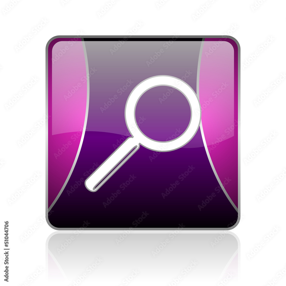 search violet square web glossy icon