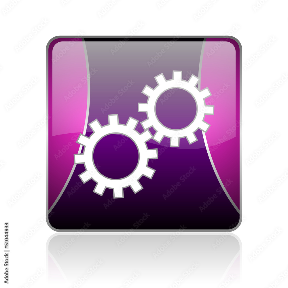 gears violet square web glossy icon gears violet square web glossy icon