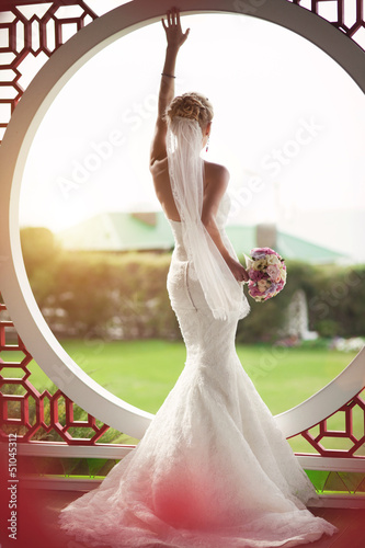 Obraz na płótnie Beautiful bride in wedding day