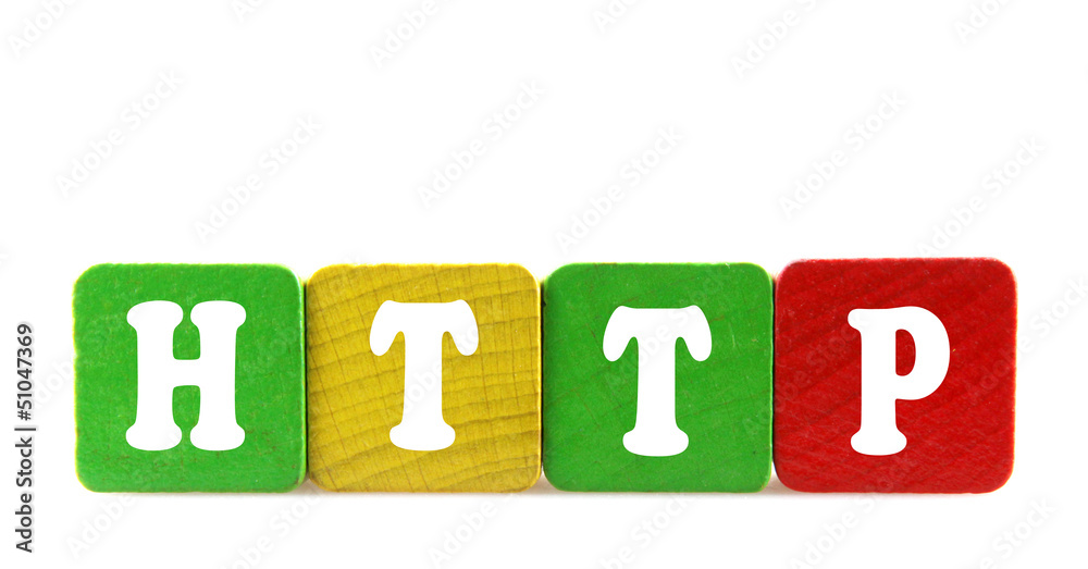 http - isolated text in wooden building blocks http - isolated text in wooden building blocks