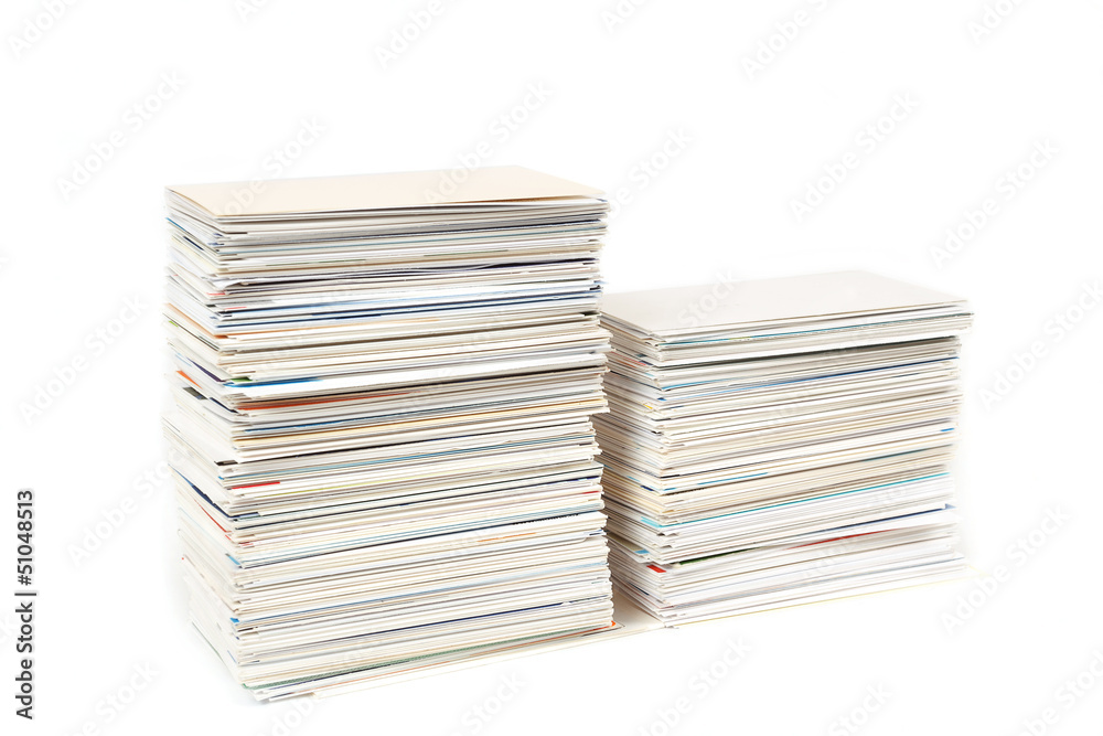 stack of business cards on the table isolated stack of business cards on the table isolated