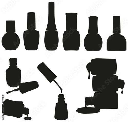 Set of Vector Nail Polish Bottles