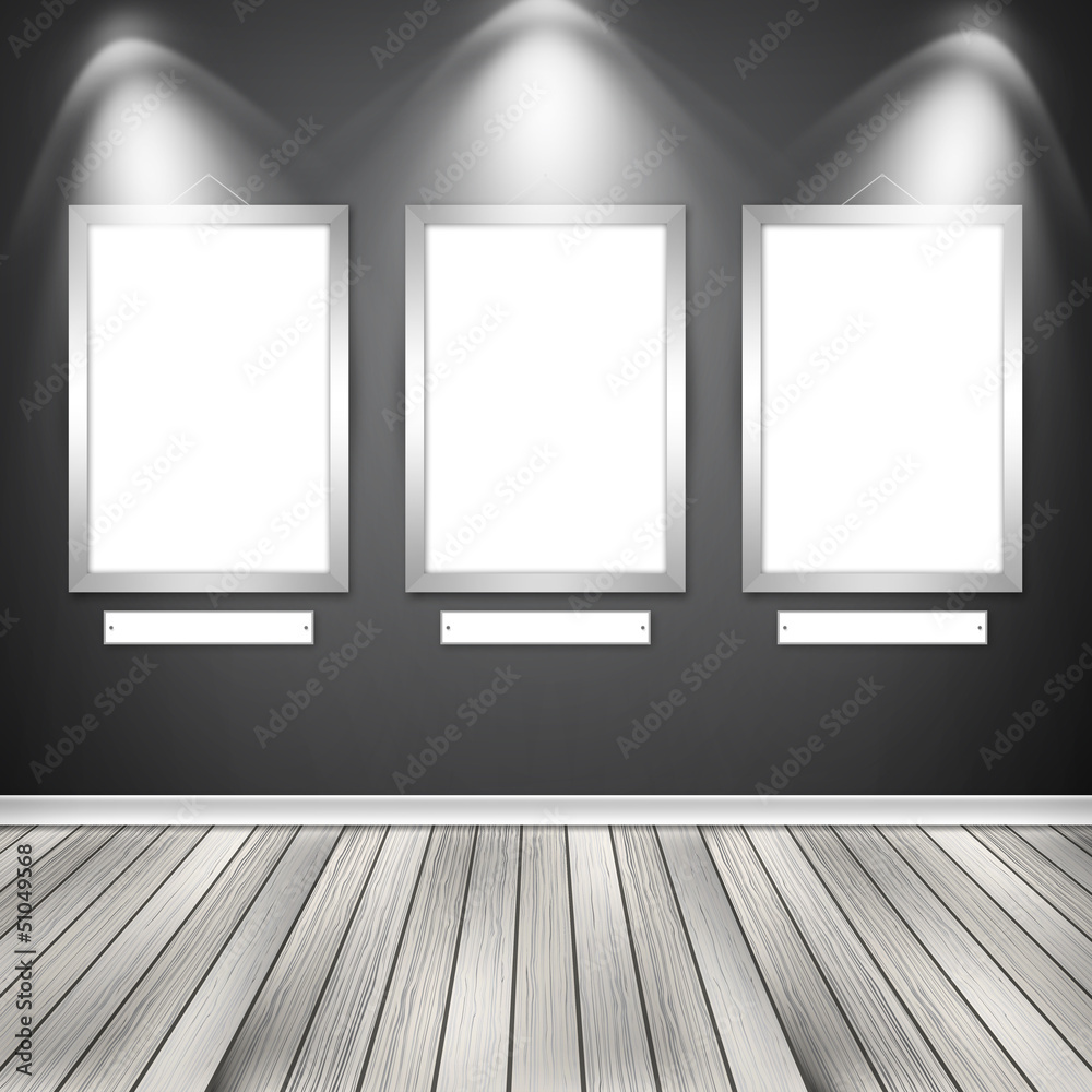 Three empty frames on a wall Three empty frames on a wall