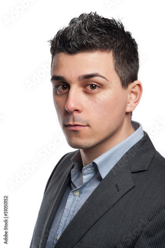 Portrait of a businessman isolated on white background. 