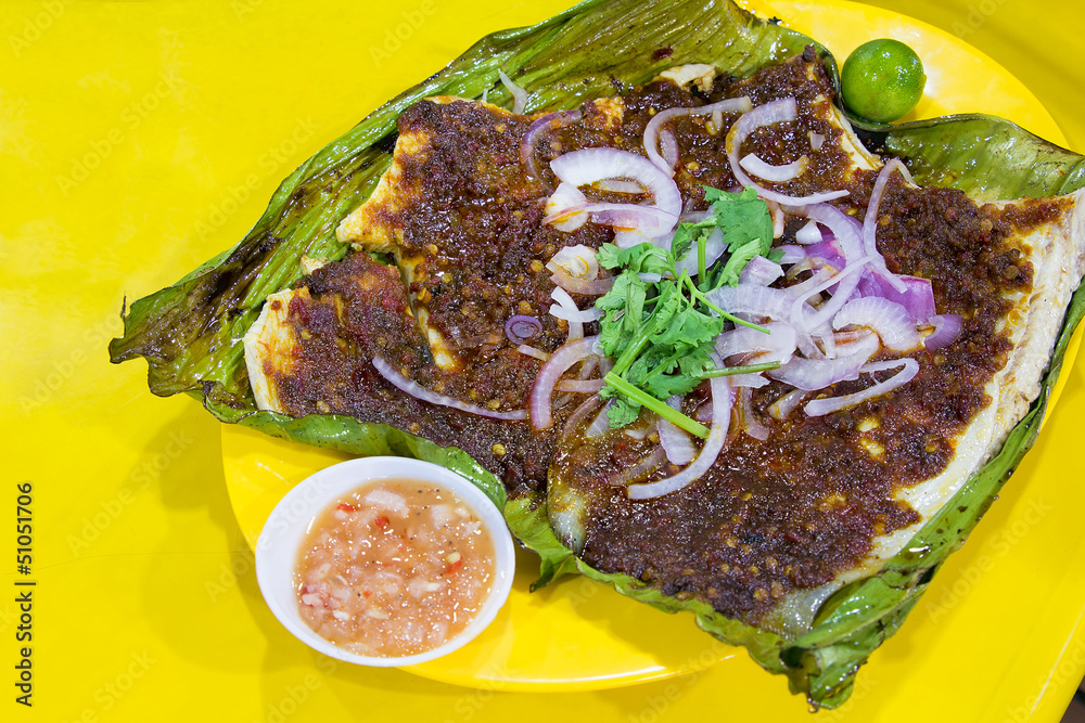Obraz premium Stingray Fish with Sambal Chili Sauce