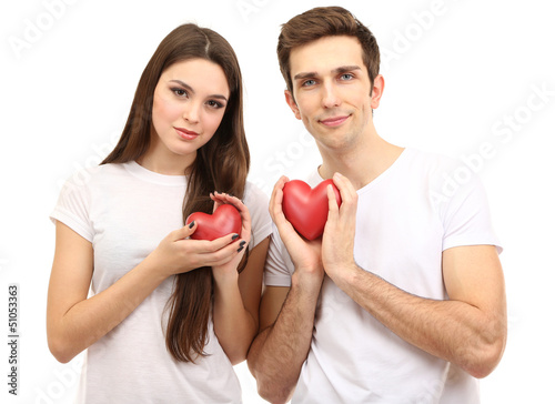 Loving couple isolated on w...