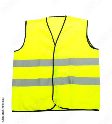 Yellow vest, isolated on black