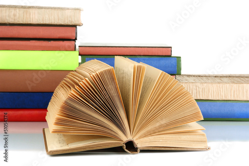 Stack of books isolated on white