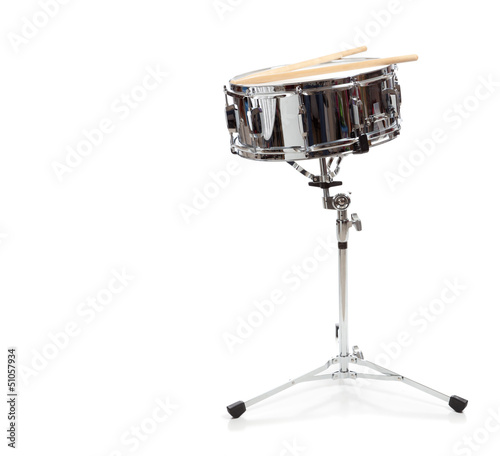 A snare drum on a white background