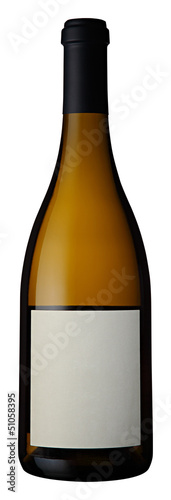 white wine bottle with blank label