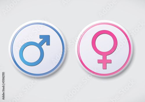 Male Female Symbol - Vector Button Badge