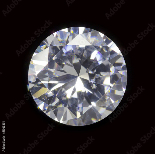 diamond realistic photo image - isolated on black background