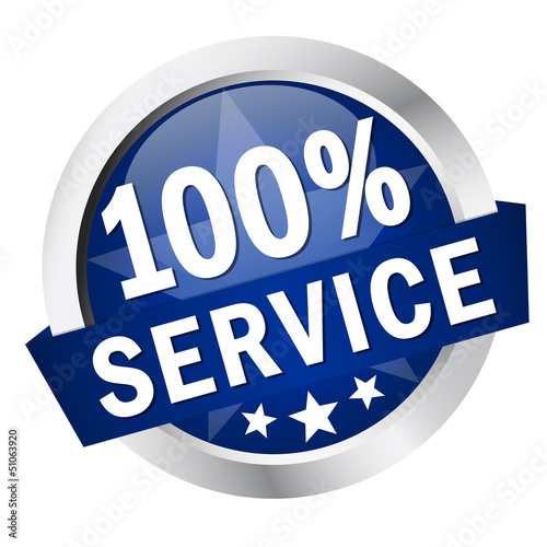 Button mit Banner " 100% SERVICE "