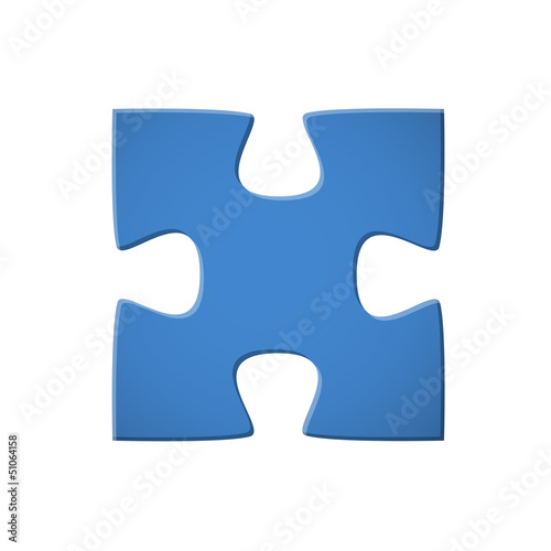 Puzzleteil blau