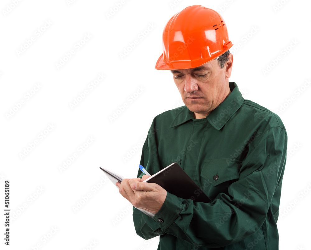 consultant engineer overalls agenda isolated on white background consultant engineer overalls agenda isolated on white background