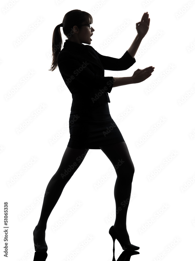 business woman karate self defense silhouette business woman karate self defense silhouette