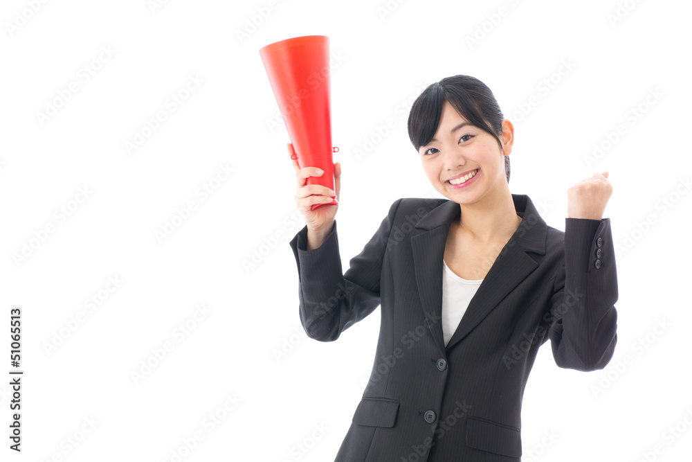 a young asian businesswoman on white background a young asian businesswoman on white background