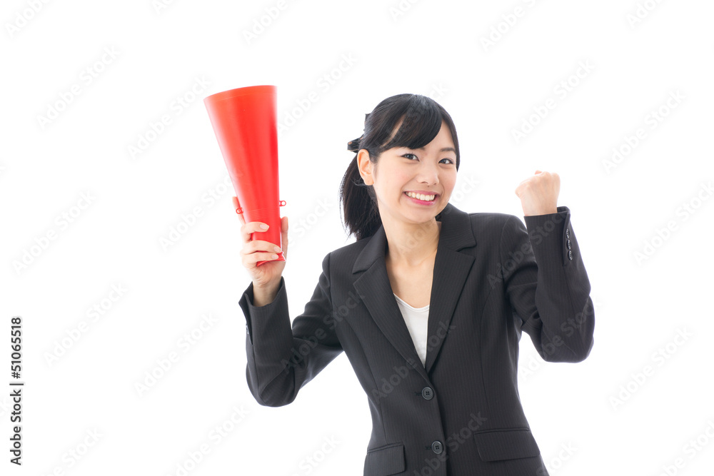 a young asian businesswoman on white background a young asian businesswoman on white background