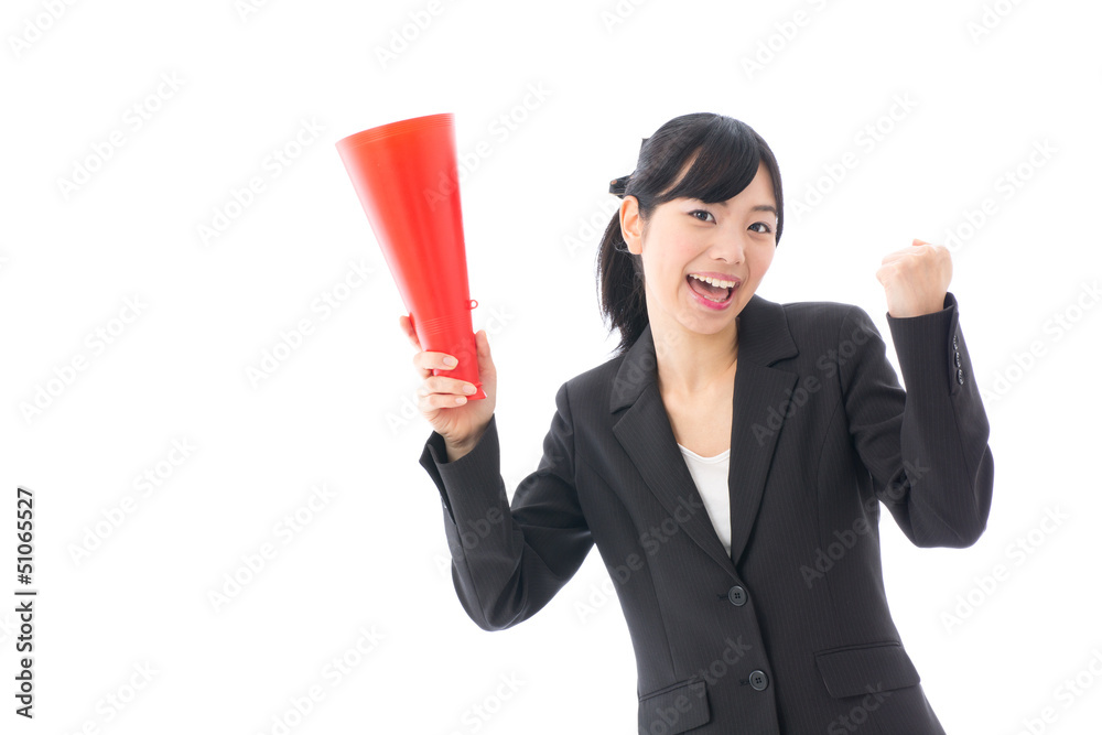 a young asian businesswoman on white background a young asian businesswoman on white background