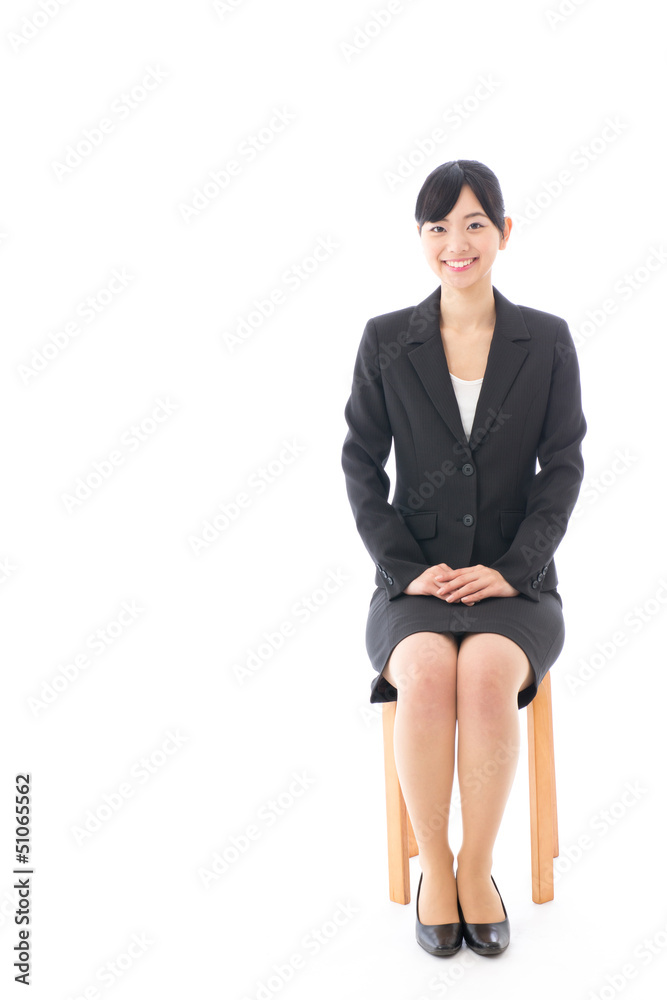 Fototapeta premium a young asian businesswoman on white background