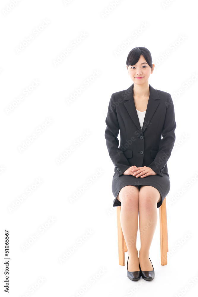 Fototapeta premium a young asian businesswoman on white background