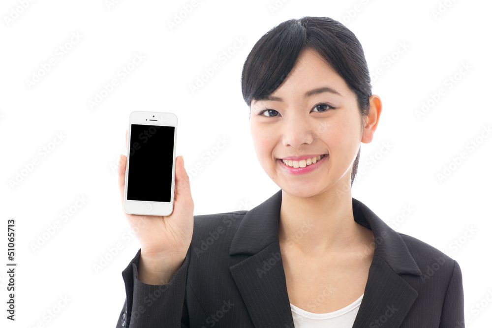 a young asian businesswoman on white background a young asian businesswoman on white background